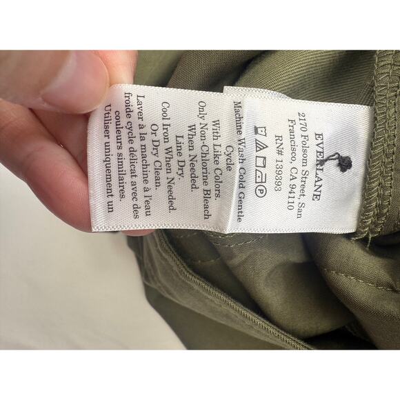 Everlane Olive Wide-Leg Crop Pants Women’s Size 2S Tencel Organic Cotton - Picture 12 of 16